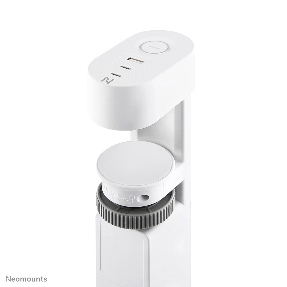 Neomounts DS22-840WH6 Tischsteckdose mit Klemme und USB-C- und USB-A-Anschlüssen - Schnellladung